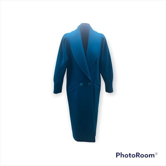 Vintage Ashley Scott Size 6 100% Wool Aqua Coat!! - Picture 6 of 16